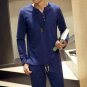 Hot Sale 2016 summer new style Chinese vintage style men shirt men\'s v-neck Long sleeve linen shirt