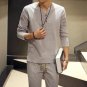 Hot Sale 2016 summer new style Chinese vintage style men shirt men\'s v-neck Long sleeve linen shirt