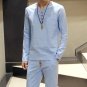 Hot Sale 2016 summer new style Chinese vintage style men shirt men\'s v-neck Long sleeve linen shirt