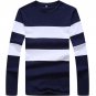 Liseaven 2017 New Autumn Winter Mens Long Sleeve T-Shirt O Neck Striped T Shirt for Men