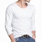New Brand Clothing Men\'s Casual Tshirt Tops Solid Color Long Sleeve V Neck Male Culture Shirt Pullo