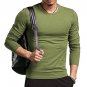 New Brand Clothing Men\'s Casual Tshirt Tops Solid Color Long Sleeve V Neck Male Culture Shirt Pullo