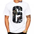 New Summer Tom Clancy\'s Rainbow Six Siege Men\'s T-Shirts Gold Badge 6 Printed T Shirt Men T Shirts