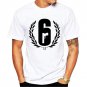 New Summer Tom Clancy\'s Rainbow Six Siege Men\'s T-Shirts Gold Badge 6 Printed T Shirt Men T Shirts