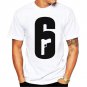 New Summer Tom Clancy\'s Rainbow Six Siege Men\'s T-Shirts Gold Badge 6 Printed T Shirt Men T Shirts