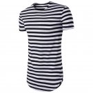 2018 striped long t shirt Men Hip Hop Black t-shirt Longline Extra Long tee shirt for male Tops Over