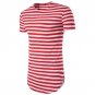 2018 striped long t shirt Men Hip Hop Black t-shirt Longline Extra Long tee shirt for male Tops Over
