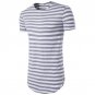 2018 striped long t shirt Men Hip Hop Black t-shirt Longline Extra Long tee shirt for male Tops Over
