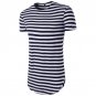 2018 striped long t shirt Men Hip Hop Black t-shirt Longline Extra Long tee shirt for male Tops Over