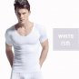 Summer men\'s pure color short sleeved T-shirt, traceless self-cultivation, V collar solid color shi