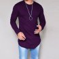 2017 Autumn Long Style Hip Hop T shirt Full Sleeves Slim Fit t Shirts Men Round Neck Asymmetry stree