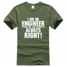 I AM AN ENGINEER printed letter summer 2017 men\'s T-shirts short sleeve cotton t shirt men harajuku