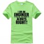 I AM AN ENGINEER printed letter summer 2017 men\'s T-shirts short sleeve cotton t shirt men harajuku