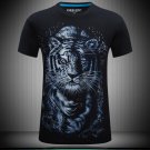 S-6XL 3D T-shirt Mens Hot 2017 Summer Walking Tiger Printed T-shirts Men Cotton Casual Brand T shirt