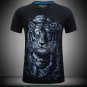 S-6XL 3D T-shirt Mens Hot 2017 Summer Walking Tiger Printed T-shirts Men Cotton Casual Brand T shirt