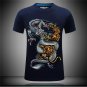 S-6XL 3D T-shirt Mens Hot 2017 Summer Walking Tiger Printed T-shirts Men Cotton Casual Brand T shirt