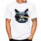 New 2017 Summer Vintage Pink Floyd Cat Print T Shirt Men\'s High Quality Punk O-neck Brand Tops Hips