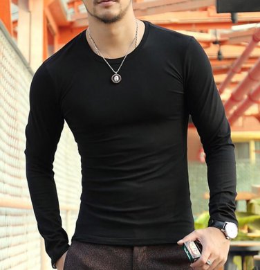 All new o- Neck slim men long sleeve t-shirt  base shirt saints thermal undershirt men\'s autumn spr