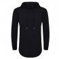 Mens Hooded T Shirt Hipster Hip Hop Streetwear Gold Side Zipper Men Extended Arc Cut Long Sleeve Tee