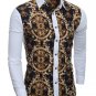 Men Shirt Luxury Brand 2018 Male Long Sleeve Shirts Casual Mens Great Body Pattern Printing Slim Fit
