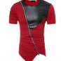 Male 2018 Brand Short Sleeve Straight Zipper T Shirt O-Neck Slim Men T-Shirt Tops Fashion Mens Tee S