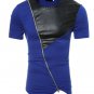 Male 2018 Brand Short Sleeve Straight Zipper T Shirt O-Neck Slim Men T-Shirt Tops Fashion Mens Tee S