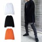 Extended long sleeve T Shirt skateboards Streetwear Mens HipHop t-shirt kanye Solid oversize cotton