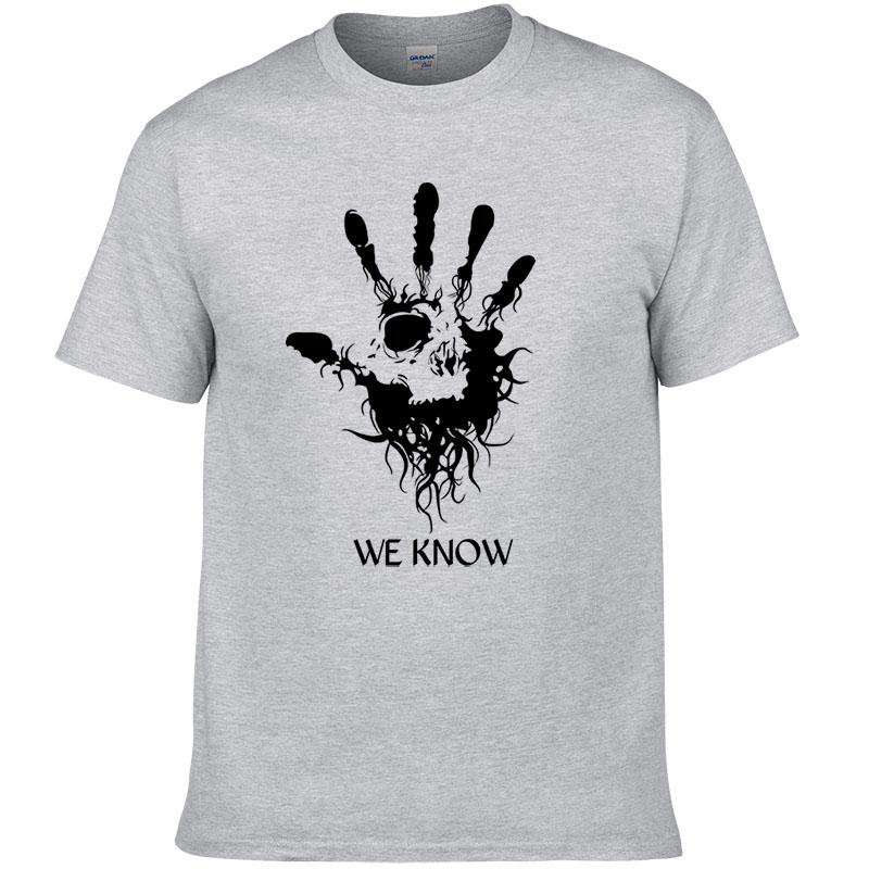 Skyrim Men\'s T-Shirt Letter Printed Cotton O-neck Fashion Top Shirt Summer Short Sleeves Casual Men