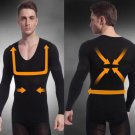 Mens Long Sleeve Shapewear V-neck Thermal Underwear Warm Male Base Layer Shirt Hot