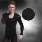Men\'s Long Sleeve V Neck Body Slimming Shaper Shirt Underwear Warm Shapewear