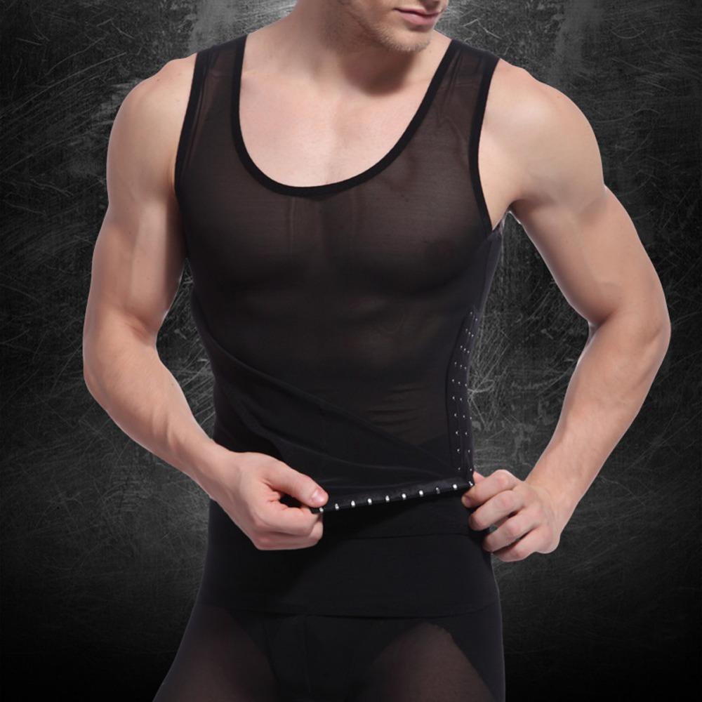 Mens Body Shaper Tummy Girdle Corset Vest Shapewear Underwear Compression Shirts Sleeveless