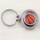 Fashion Zinc Metal Alloy Basketball Key Chains Key Rings Silver Tone Round Circle Connected Alloy Cr