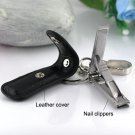 Nail clippers keychain key ring genuine leather waist hanged key chain key holder hihg quality sleut
