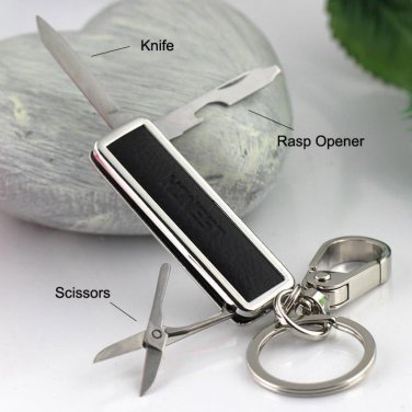 multifunctional scissors knife key chain high quality bottle opener key chain waist hanging key hold