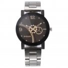 Fashion Man Crystal Stainless Steel Analog Quartz Wrist Watch