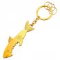 New Metal Golden Shark Keychain Pendant 2 Use Beer Bottle Opener Men Key holder Men Key Chain Gift S