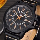Fashion Men\'s Leather Band Watches Military Sport Analog Quartz Date Wrist Watch