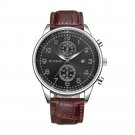 Men Luxury Stainless Steel Quartz Military Sport Leather Band Dial Wrist Watch