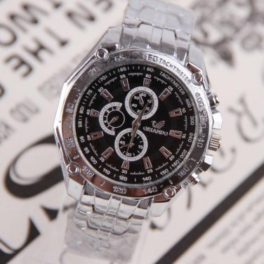 Luxury Stainless Steel Strap Quartz Man Waterproofsiness Watch
