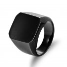New Solid Polished Stainless Steel Band Biker Men Signet Ring