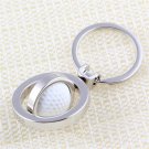 Fashion Zinc Metal Alloy Golf Key Chains Key Rings Silver Tone Round Circle Connected Alloy Creative