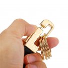 New Hot Valentines Day Gift For Men Black Leather Keychain Car Key Golden Charms White Gold Color Ke