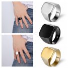 authority Thumb ring Steel plate plane ring New Solid Polished Stainless Steel Band Biker Men Signet