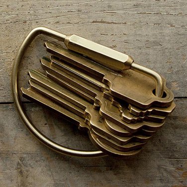 New 2017 Pure Handmade Copper Brass Men Keychain Key Chain Holder Ring Men Novelty Gift Trinket Simp