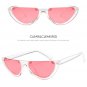 Vintage Small Half Frame Cat Eye Sunglasses Women Fashion Designer Colorful Transparent Sun Glasses 