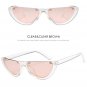 Vintage Small Half Frame Cat Eye Sunglasses Women Fashion Designer Colorful Transparent Sun Glasses