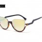 Brand Designer Semi-Rimless Pointed Cat Eye Sunglasses Women vintage Sun glasses Mirror Shadow glass