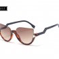 Brand Designer Semi-Rimless Pointed Cat Eye Sunglasses Women vintage Sun glasses Mirror Shadow glass