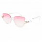 Brand Designer Semi-Rimless Pointed Cat Eye Sunglasses Women vintage Sun glasses Mirror Shadow glass