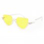 Brand Designer Semi-Rimless Pointed Cat Eye Sunglasses Women vintage Sun glasses Mirror Shadow glass